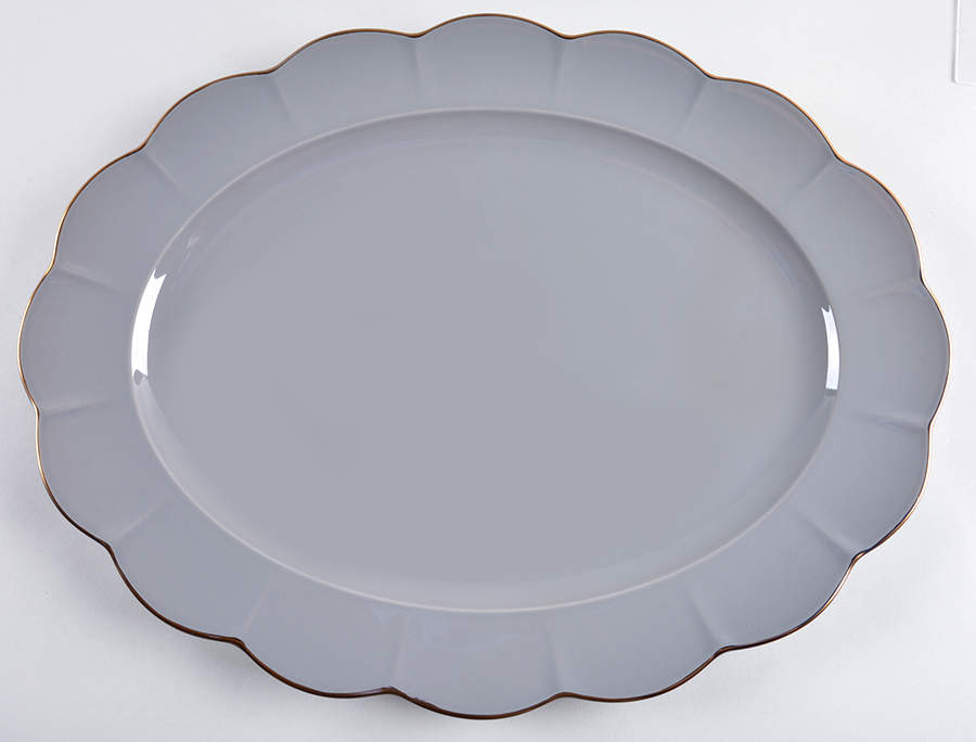 Marchesa Shades Grey 16" Oval Serving Platter by Lenox-1