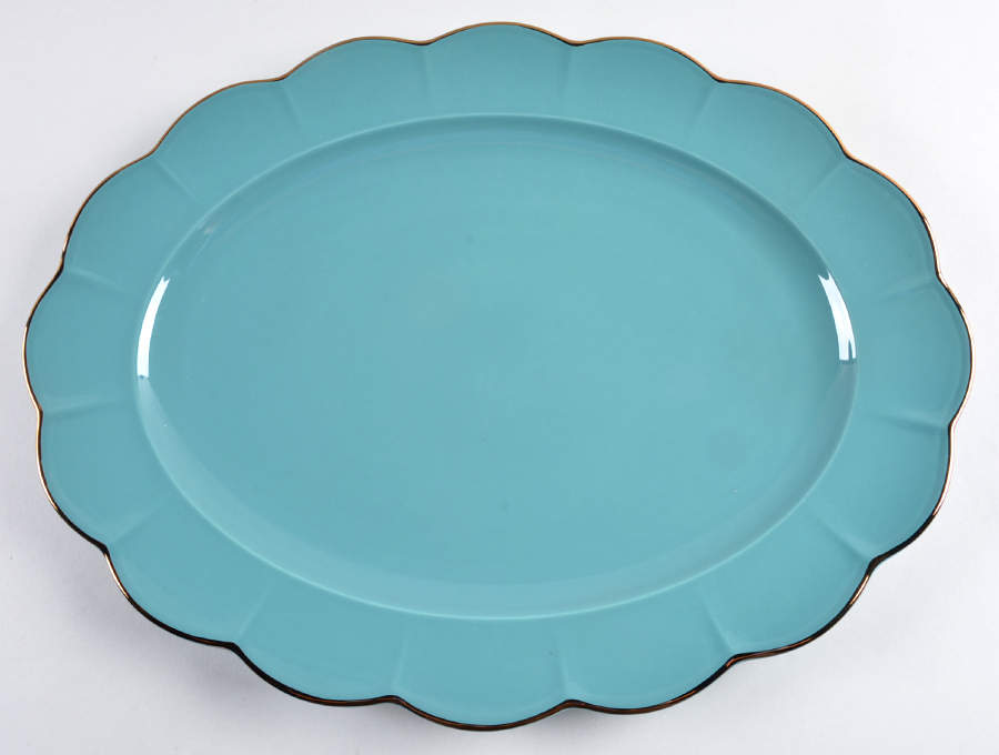 Marchesa Shades Teal 16" Oval Serving Platter by Lenox-1
