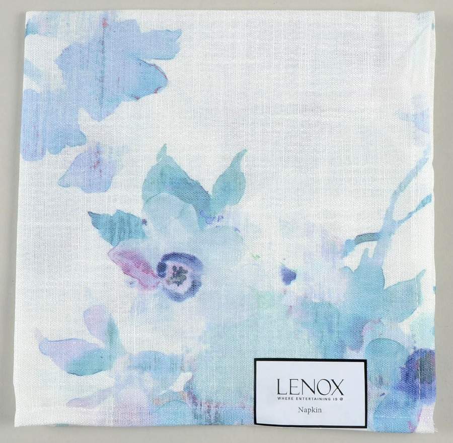 Indigo Watercolor Floral Cloth Napkin by Lenox-1