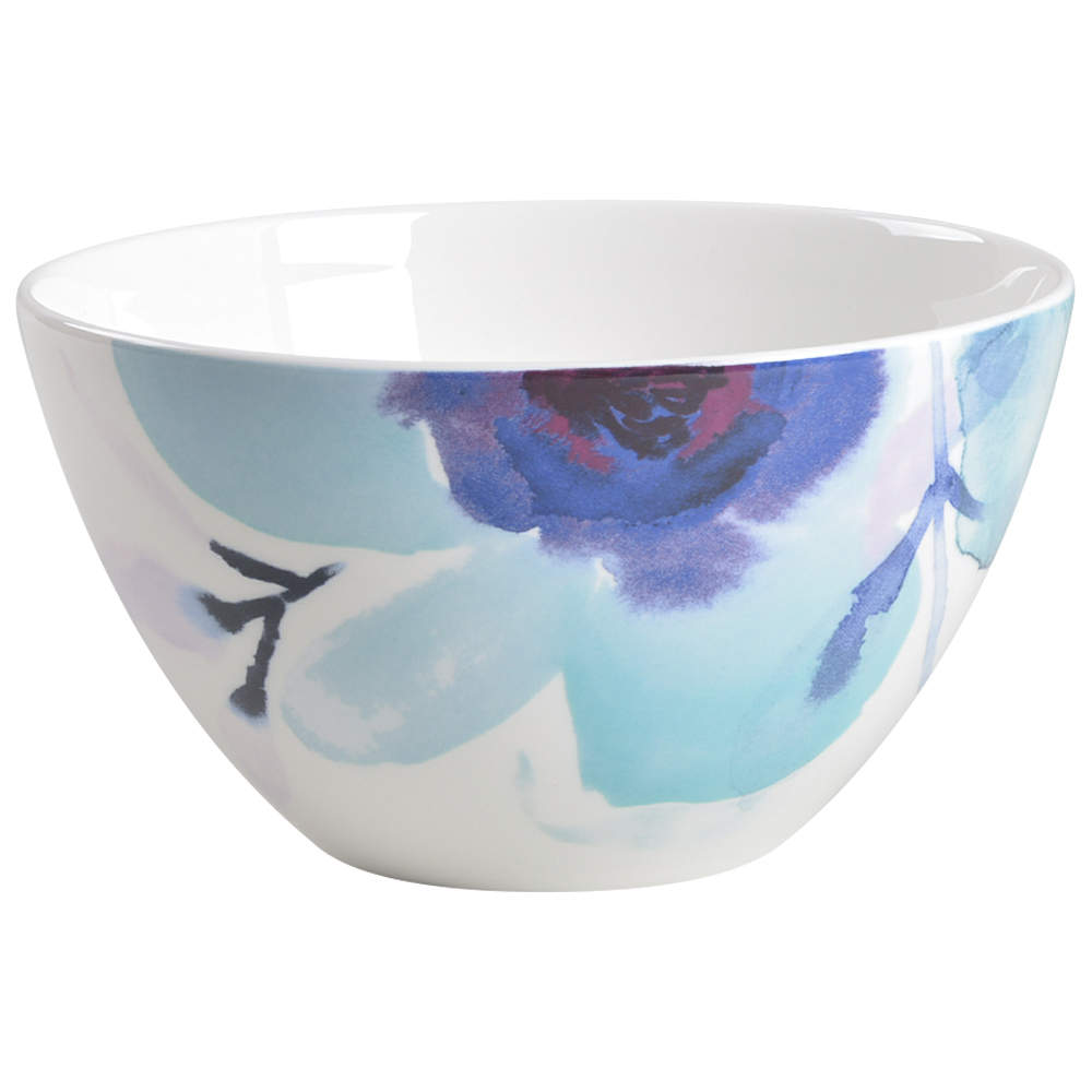 Indigo Watercolor Floral Coupe Cereal Bowl - Set of 4 by Lenox-1