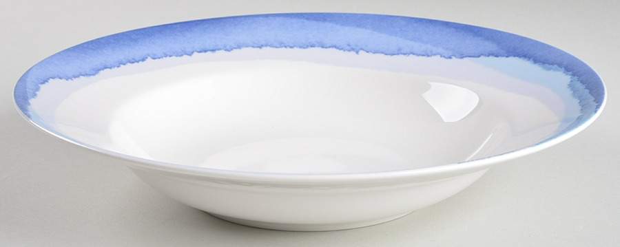 Indigo Watercolor Stripe 9" Soup/Pasta Bowl by Lenox-1