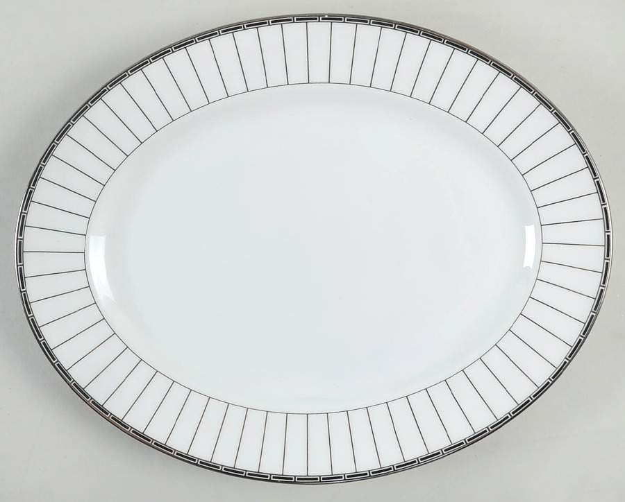 Platinum Onyx 13" Oval Serving Platter by Lenox-1