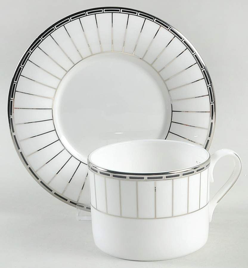 Platinum Onyx Flat Cup & Saucer Set by Lenox-1