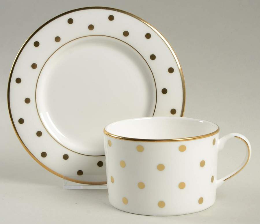 Larabee Road Gold Flat Cup & Saucer Set by Lenox-1