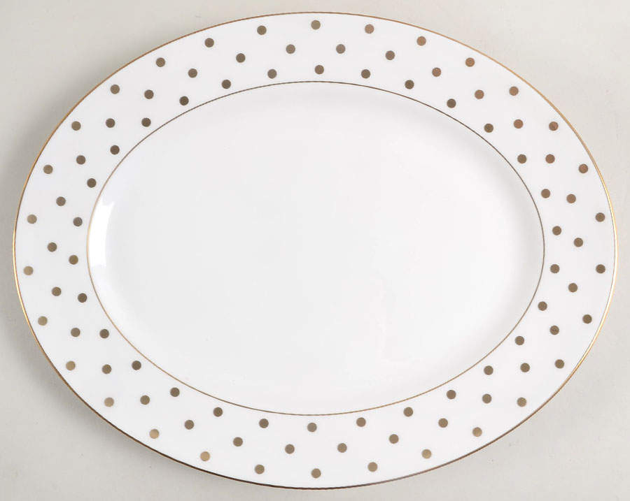 Larabee Road Gold 13" Oval Serving Platter by Lenox-1