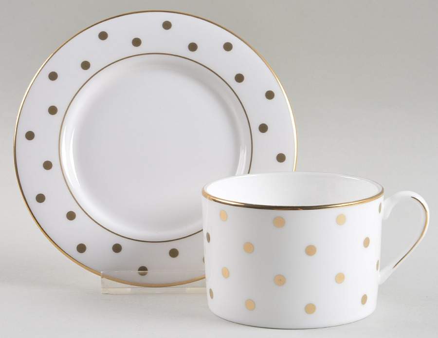 Larabee Road Gold Flat Cup & Saucer Set by Lenox-1