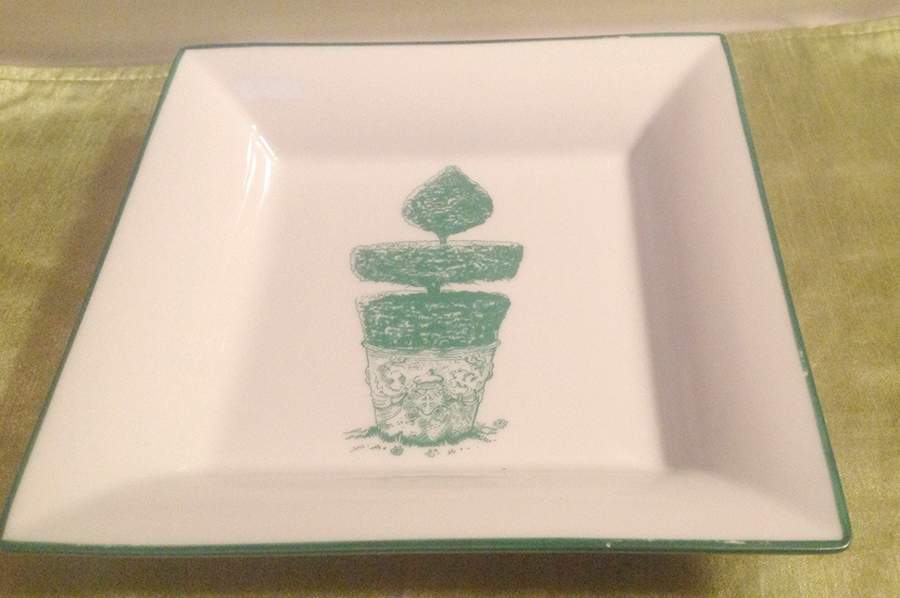 Les Jardins d'Eyrignac Square Salad Plate by Limoges-French-1