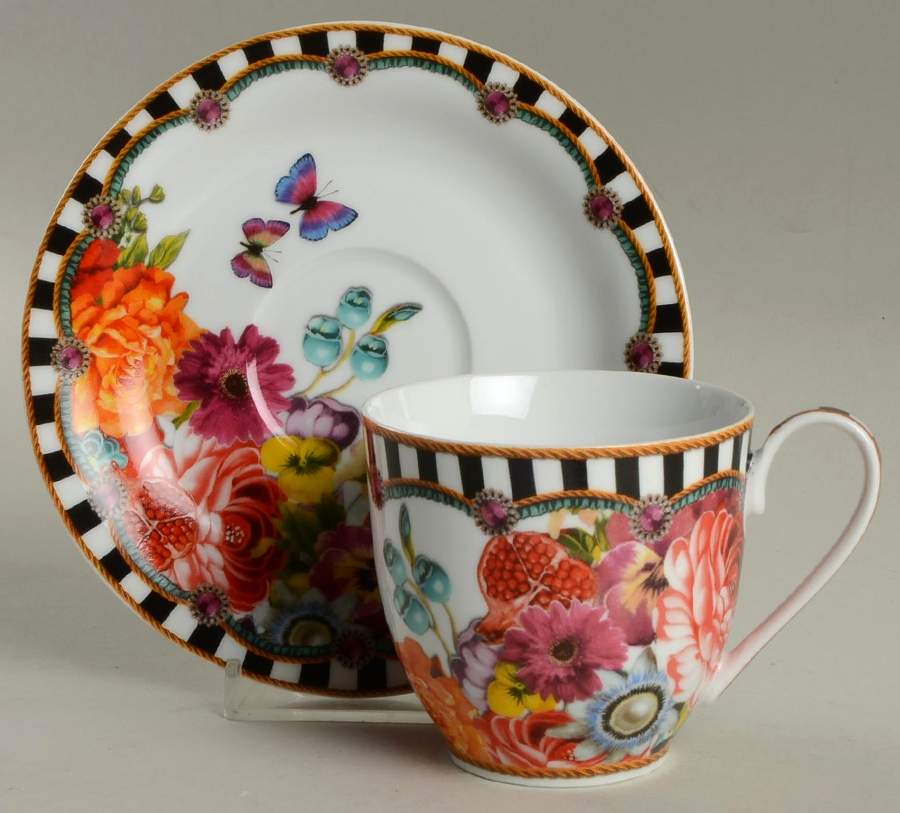 Eliza Stripe Flat Cup & Saucer Set by Lenox-1