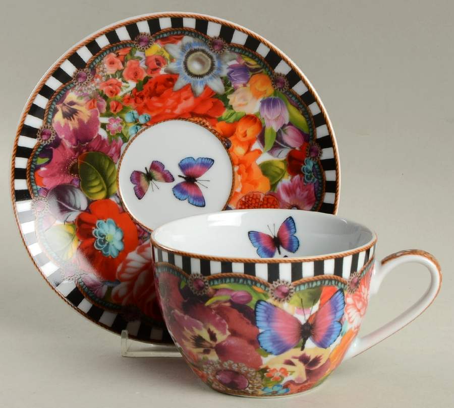 Eliza Stripe Flat Cup & Saucer Set by Lenox-1
