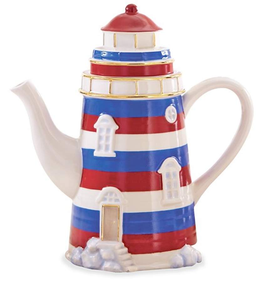 Lighthouse and Sailboat Figural Teapot & Lid by Lenox-1