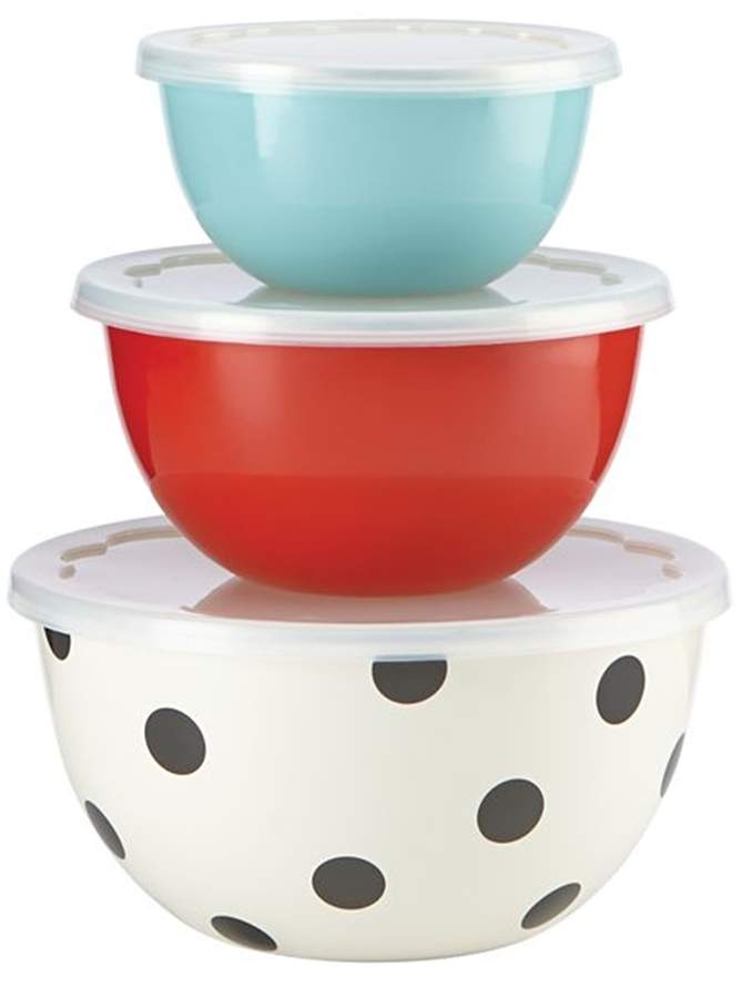 All in Good Taste (3 Pc) Metal Bowl w/Plastic Lid(5 3/4,7 1/4,8 3/4) by Lenox-1