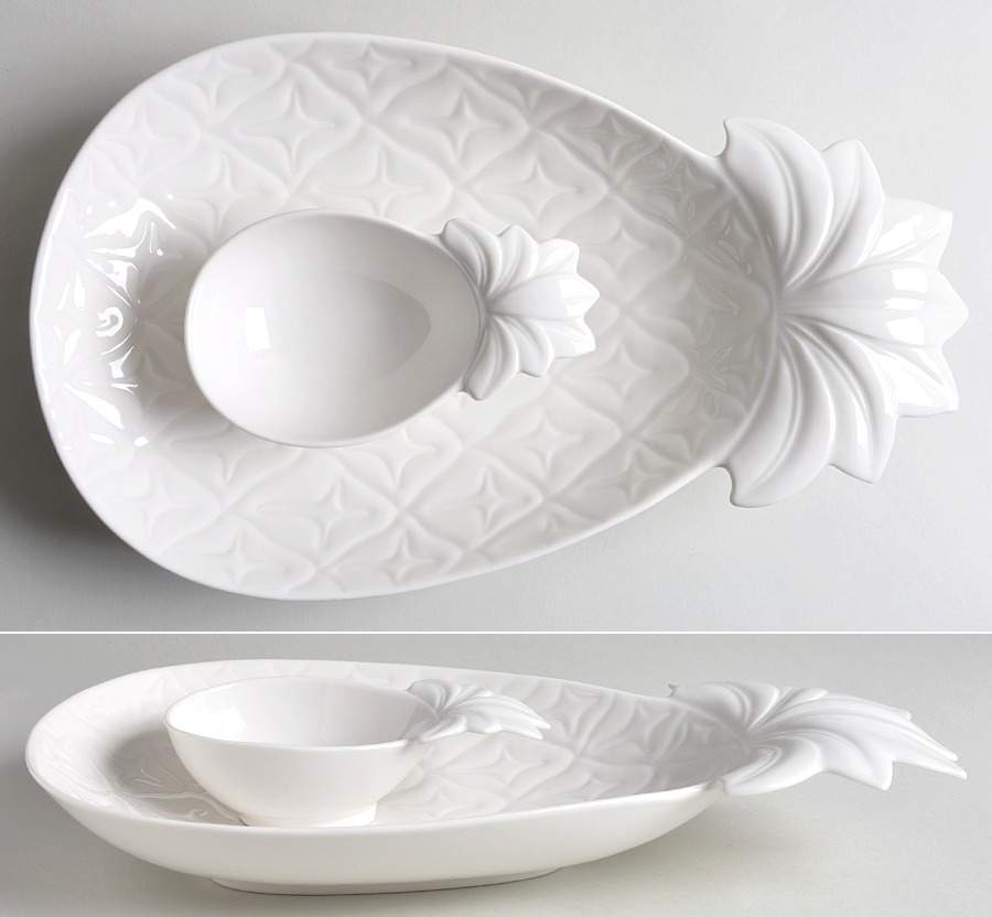 British Colonial Carved Figural Chip/Dip Set (2 Piece) by Lenox-1