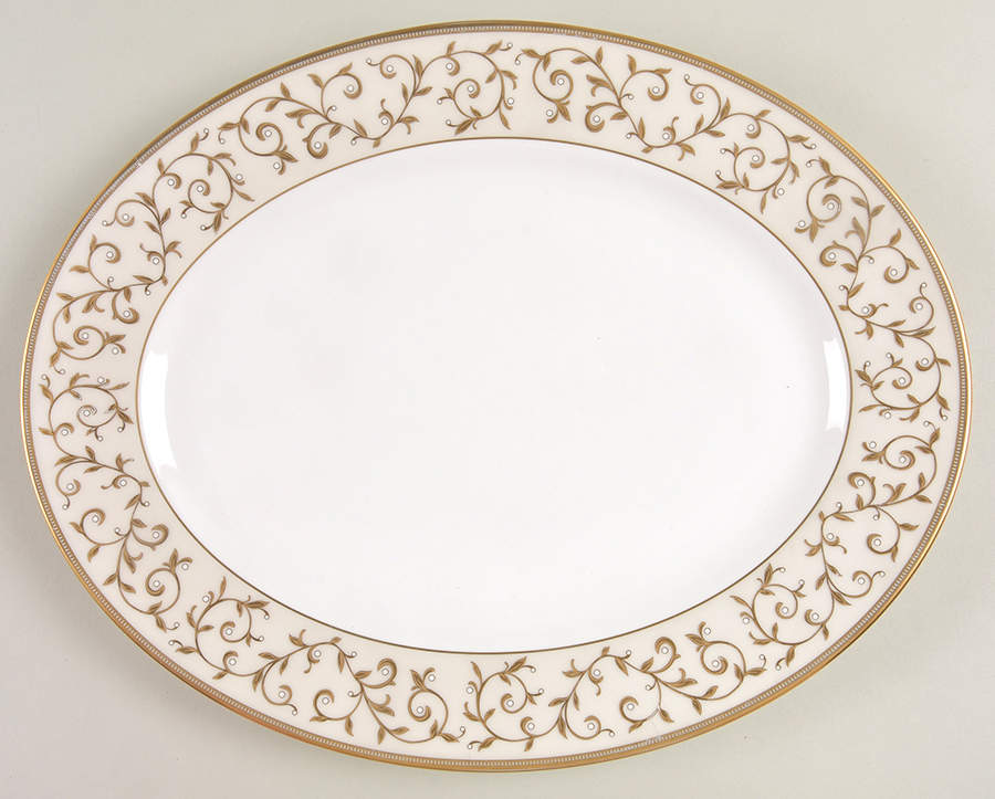 Opal Innocence Gold 13" Oval Serving Platter by Lenox-1