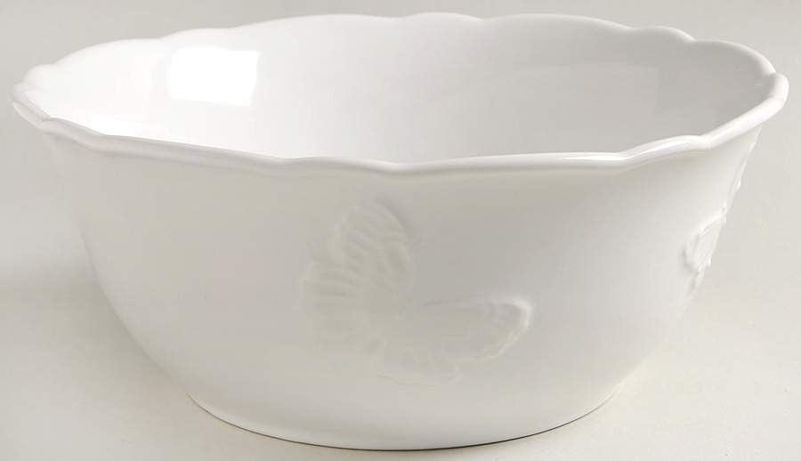 Butterfly Meadow Carved (Vanilla) 9" Round Vegetable Bowl by Lenox-1
