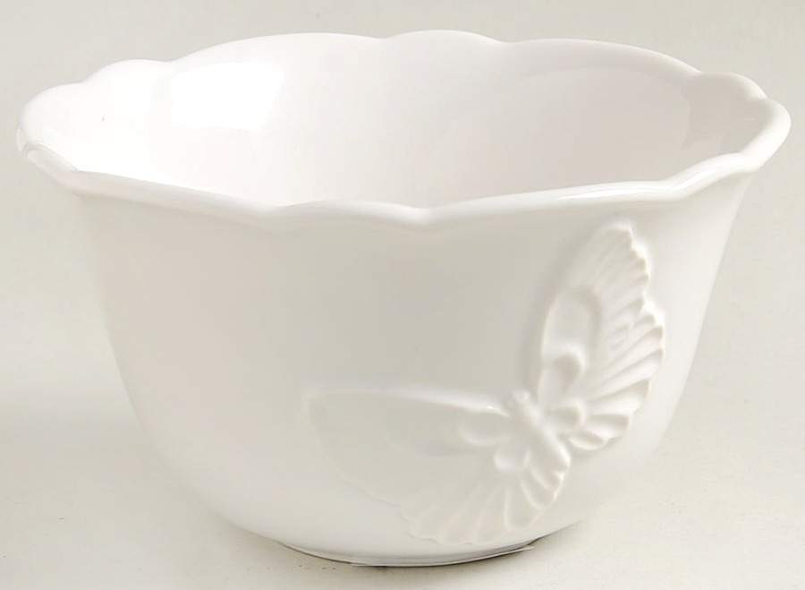 Butterfly Meadow Carved (Vanilla) Rice Bowl by Lenox-1