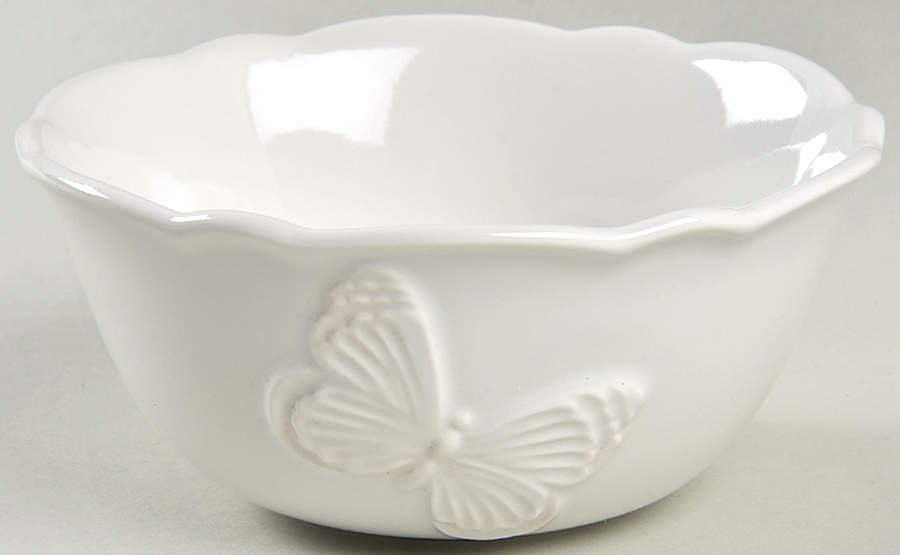 Butterfly Meadow Carved (Vanilla) Fruit/Dessert (Sauce) Bowl by Lenox-1