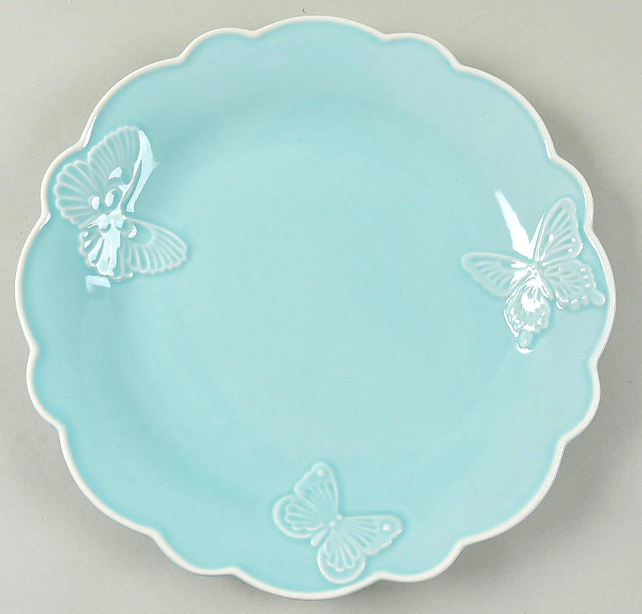 Butterfly Meadow Carved (Blue) Dinner Plate by Lenox-1