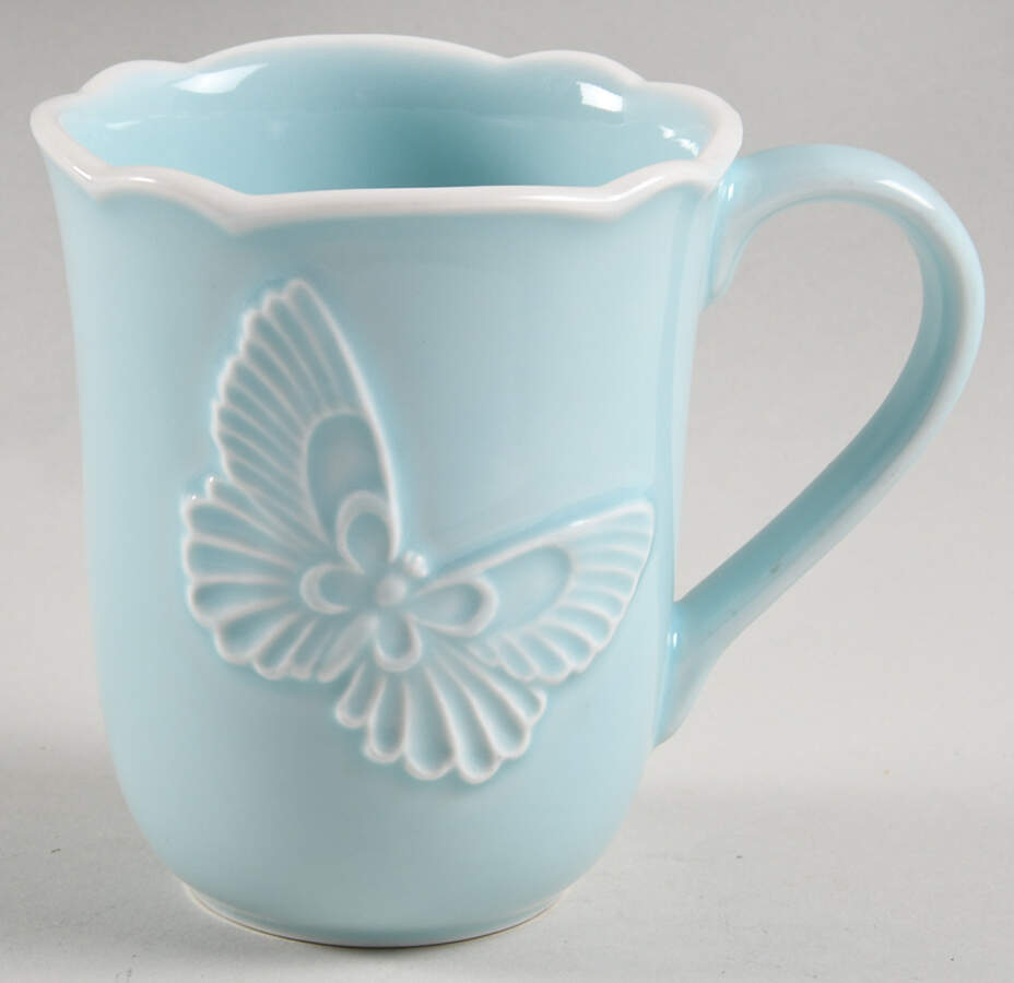 Butterfly Meadow Carved (Blue) Mug by Lenox-1