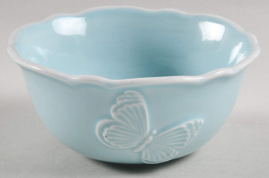 Butterfly Meadow Carved (Blue) Dessert Bowl by Lenox-1