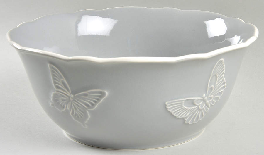 Butterfly Meadow Carved (Slate) 9" Round Vegetable Bowl by Lenox-1