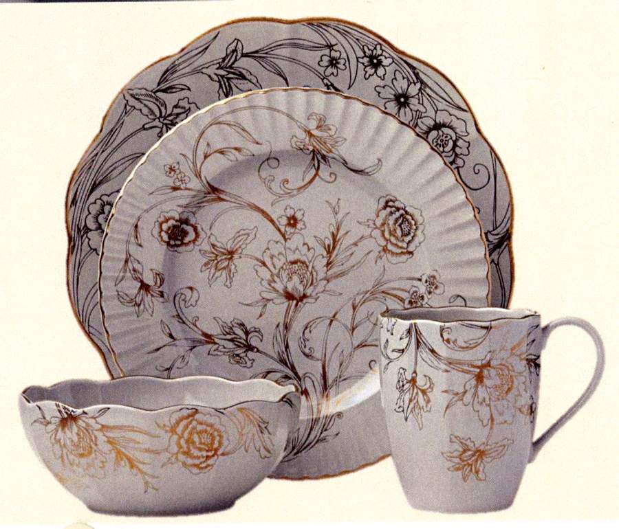 Marchesa Shades Floral (Gray) Dinner Plate by Lenox-1