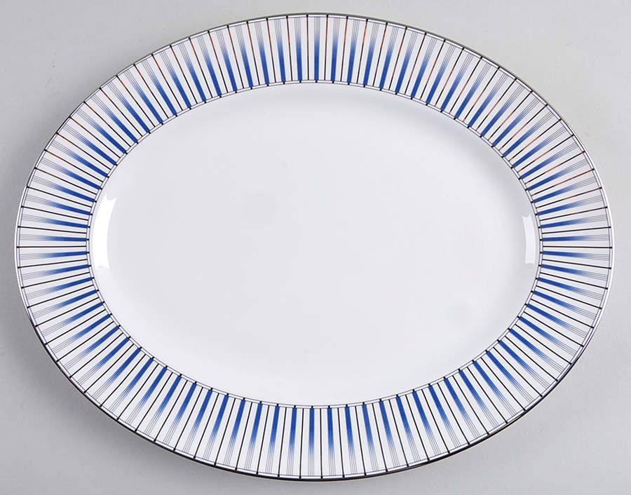 Geodesia Blue 13" Oval Serving Platter by Lenox-1