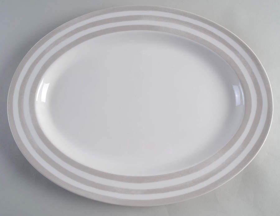 Charlotte Street North Grey 16" Oval Serving Platter by Lenox-1