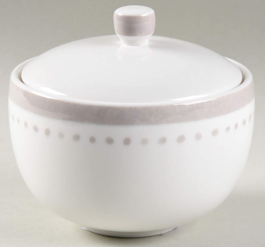 Charlotte Street North Grey Sugar Bowl & Lid by Lenox-1