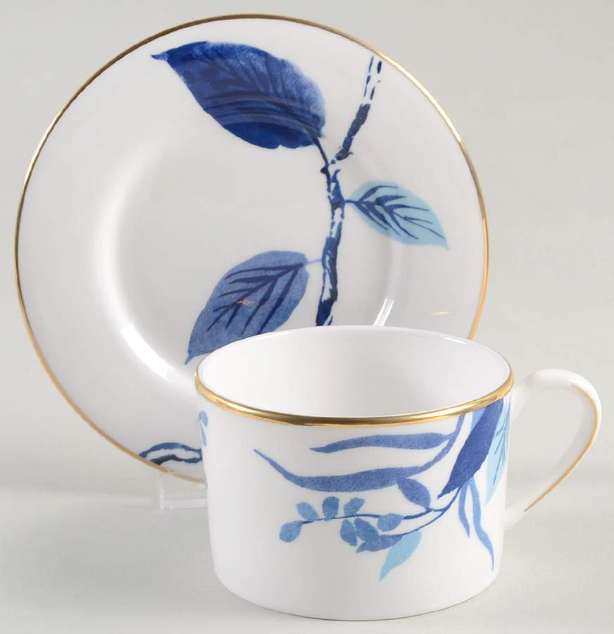 Birch Way Indigo Flat Cup & Saucer Set by Lenox-1