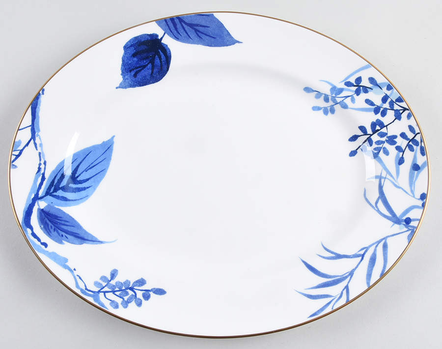Birch Way Indigo 13" Oval Serving Platter by Lenox-1