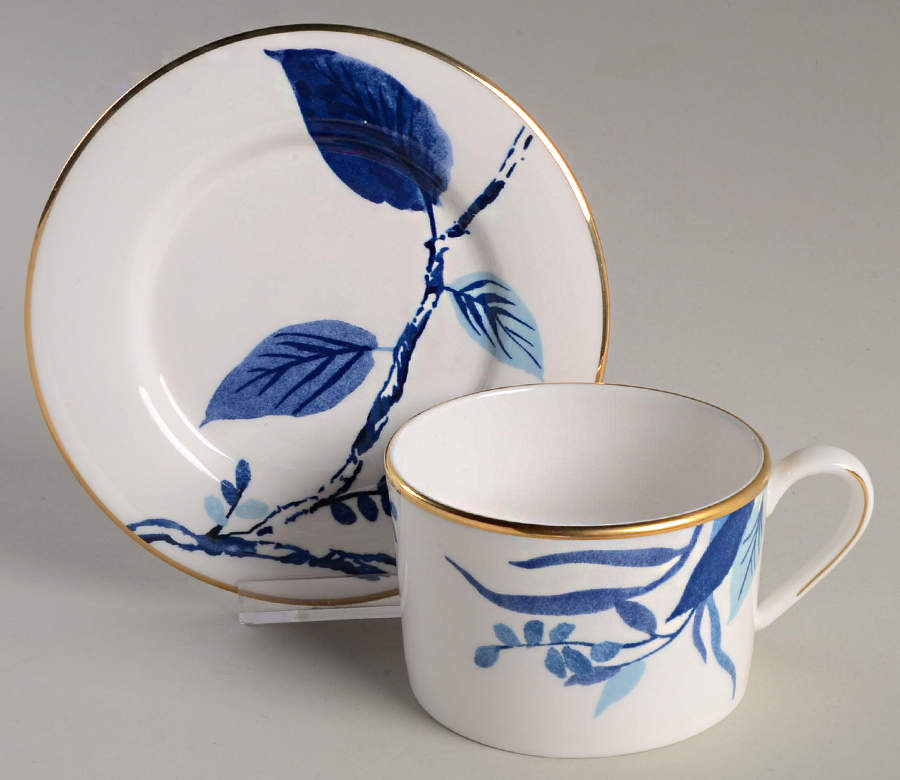 Birch Way Indigo Flat Cup & Saucer Set by Lenox-1