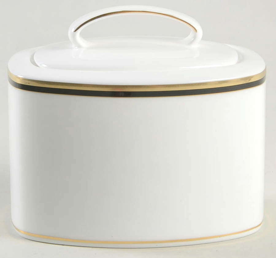 Library Lane Black Sugar Bowl & Lid by Lenox-1