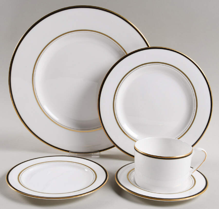 Library Lane Black 5 Piece Place Setting by Lenox-1