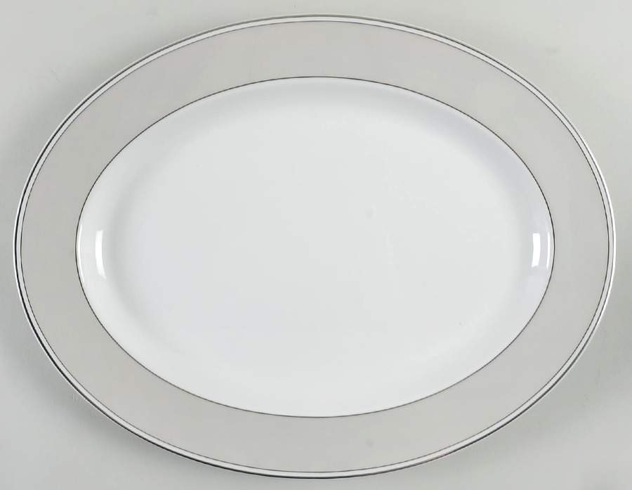 Sadie Street Grey 16" Oval Serving Platter by Lenox-1