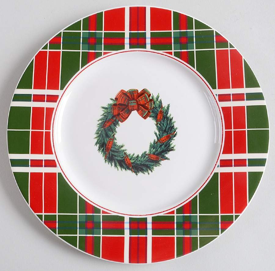 Vintage Plaid Accent Salad/Dessert Plate by Lenox-1