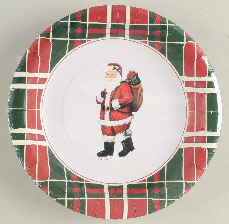 Vintage Plaid (Pack of 16) Paper Luncheon/Dessert Plates by Lenox-1