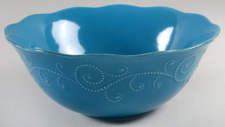 French Perle Peacock 10" Round Serving Bowl by Lenox-1