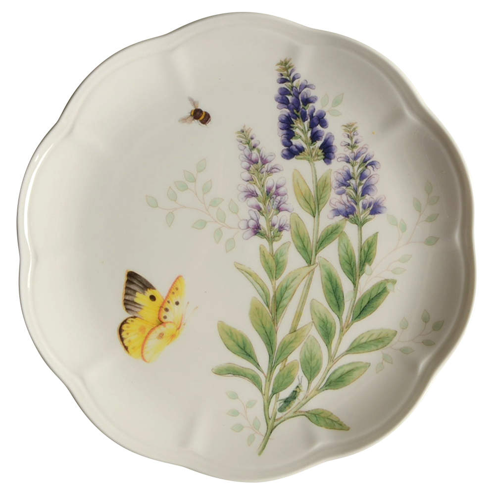 Butterfly Meadow Lavender Salad/Dessert Plate by Lenox-1