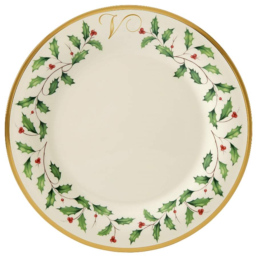 Holiday (Dimension) Accent Dinner Plate Mono "V" by Lenox-1