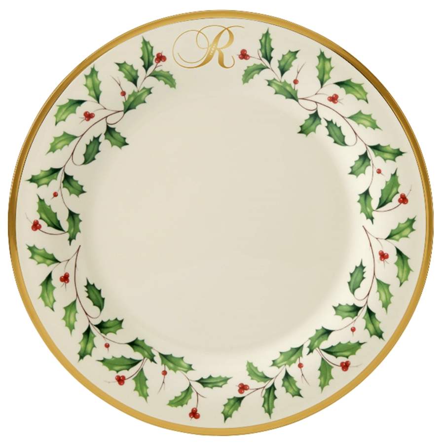Holiday (Dimension) Accent Dinner Plate Mono "R" by Lenox-1