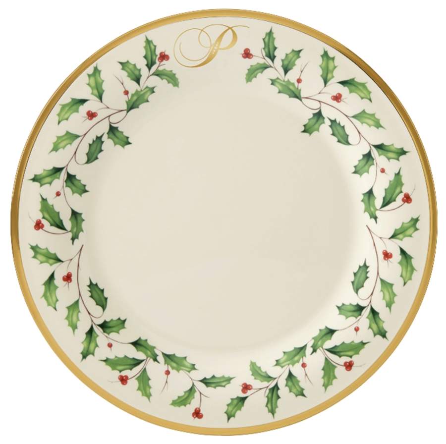 Holiday (Dimension) Accent Dinner Plate Mono "P" by Lenox-1
