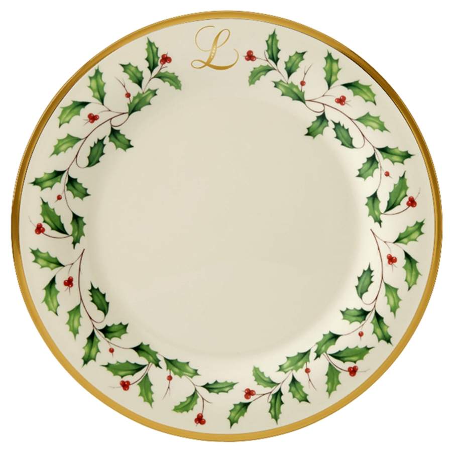 Holiday (Dimension) Accent Dinner Plate Mono "L" by Lenox-1