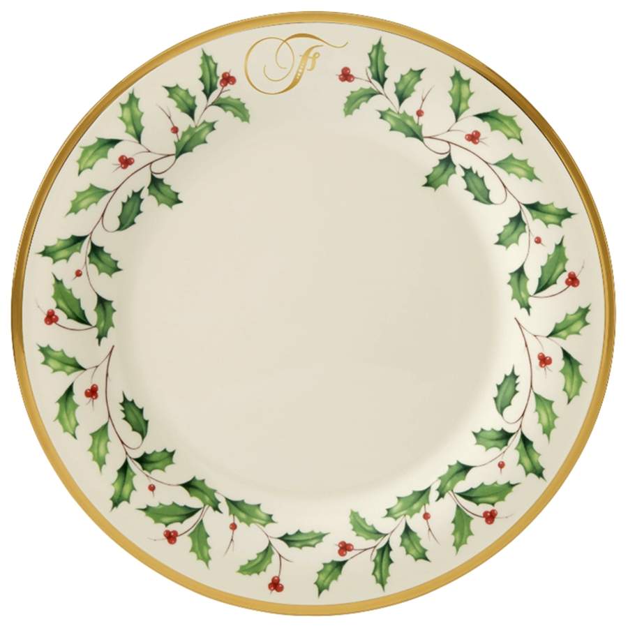 Holiday (Dimension) Accent Dinner Plate Mono "F" by Lenox-1