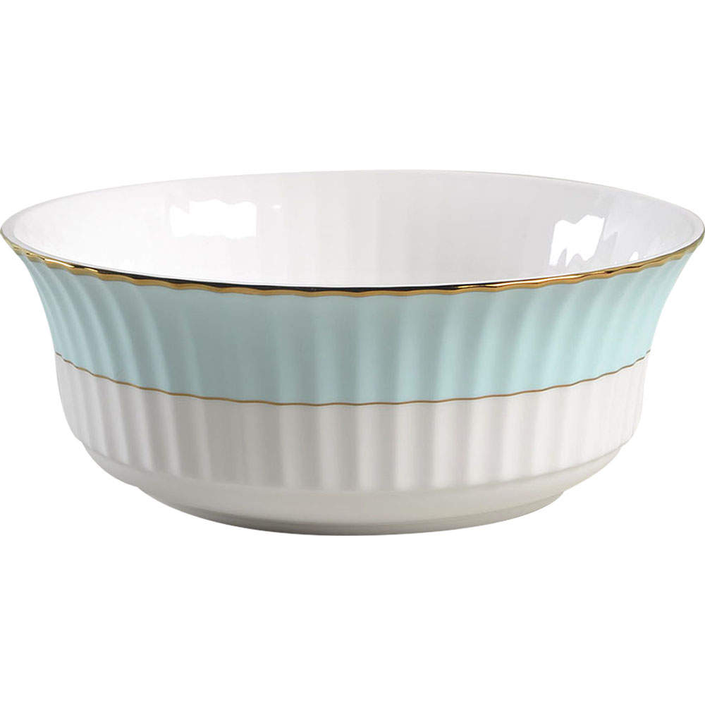 Pleated Colors Aqua 9" Round Serving Bowl by Lenox-1
