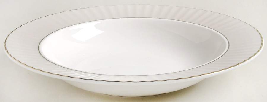 Pleated Colors Grey 9" Soup/Pasta Bowl by Lenox-1