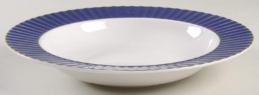 Pleated Colors Navy Blue 9" Soup/Pasta Bowl by Lenox-1