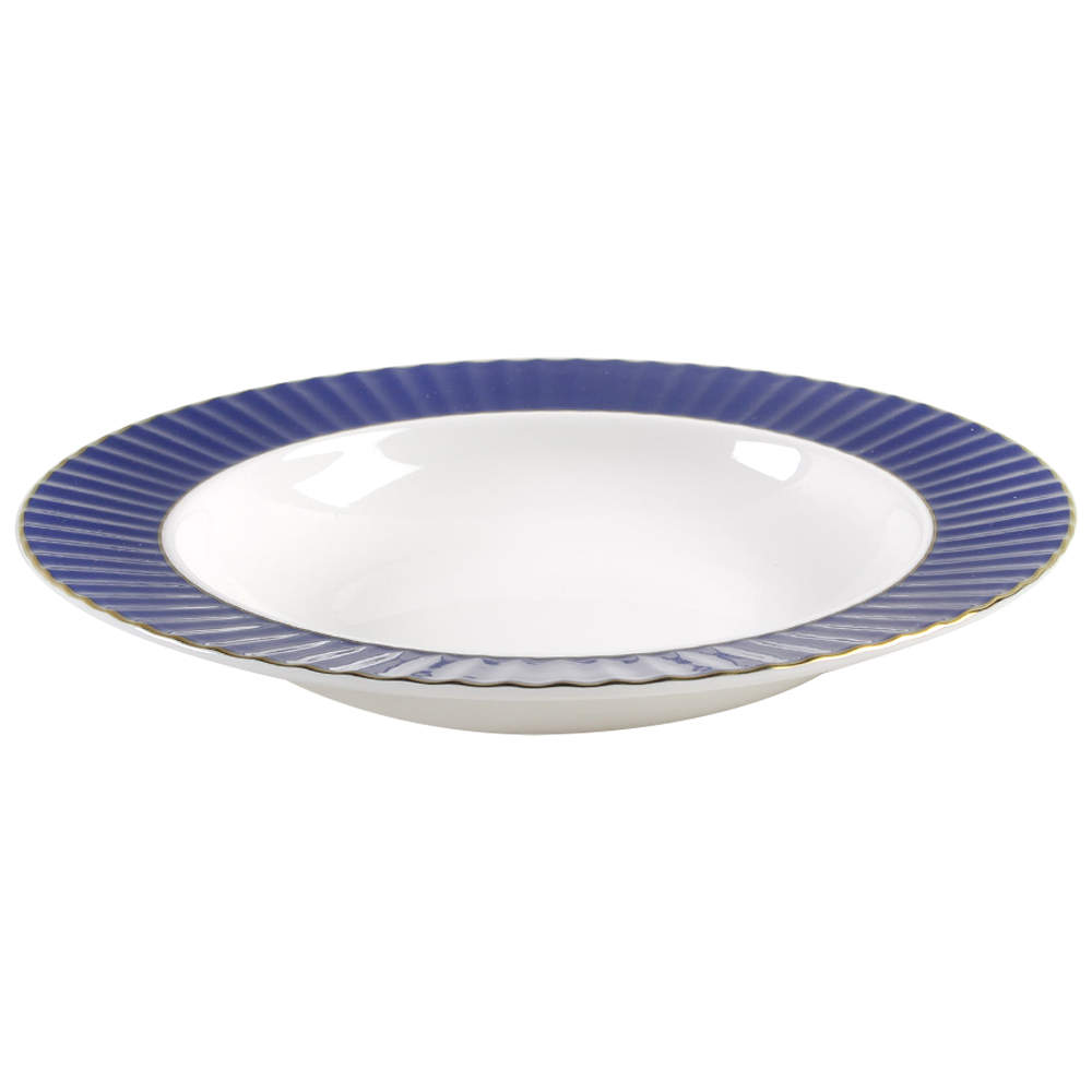 Pleated Colors Navy Blue 9" Soup/Pasta Bowl by Lenox-1