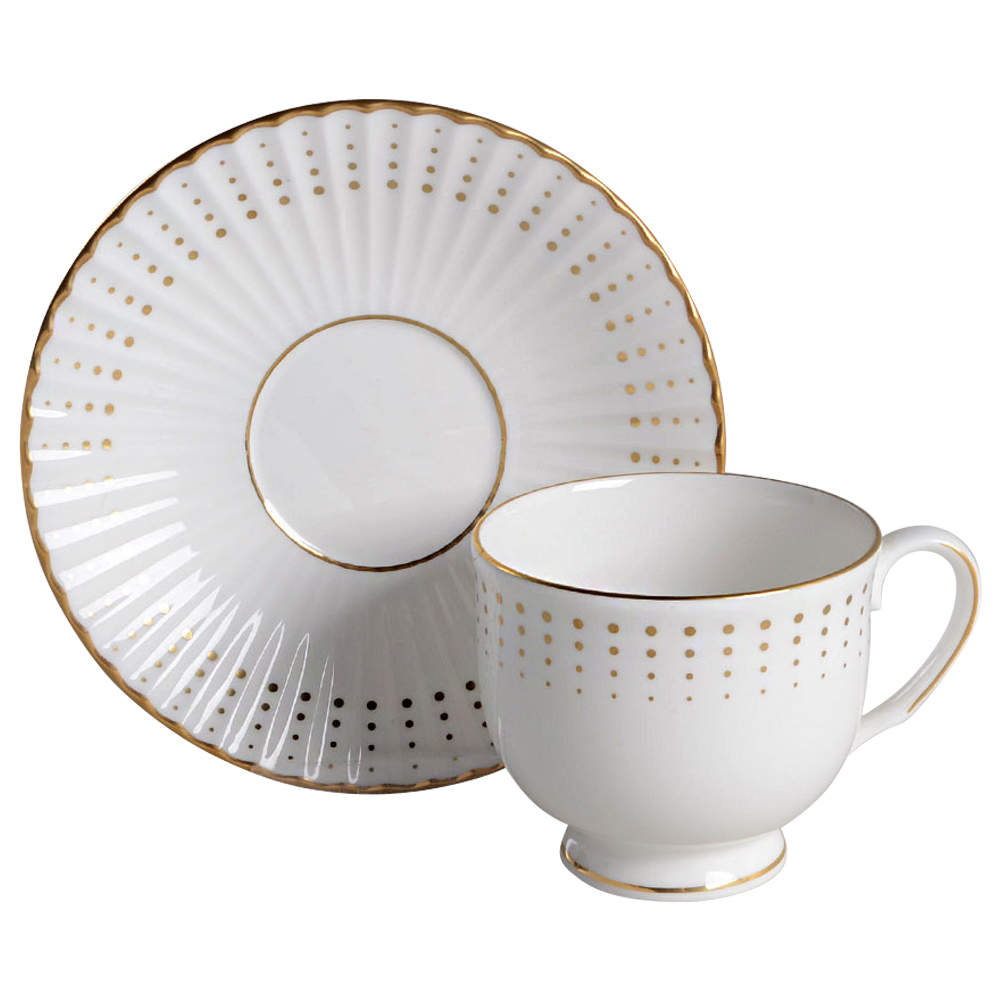 Golden Waterfall Footed Cup & Saucer Set by Lenox-1