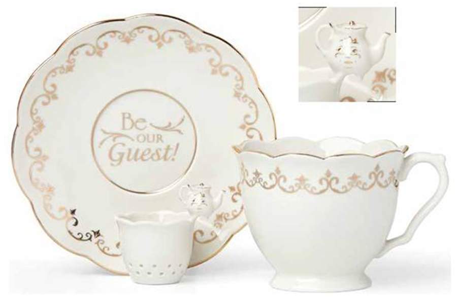 Beauty and the Beast Footed Cup & Saucer with Infuser Set by Lenox-1