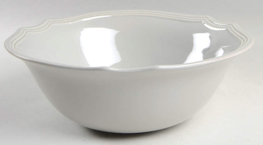 French Perle Bead Grey 10" Round Serving Bowl by Lenox-1